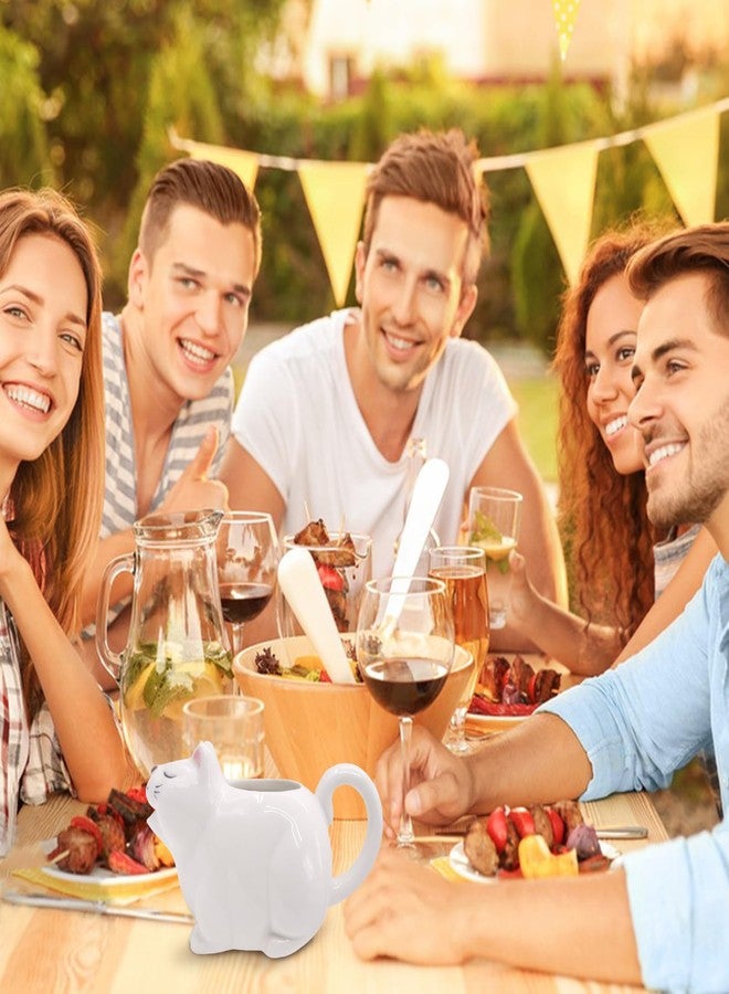 ISTOOLL إناء مرق كبير من إيستول بسعة 23 أونصة، مصنوع من البورسلين الأبيض الفاخر المرسوم يدويًا، مزود بفوهة كبيرة مانعة للتنقيط | مناسب للمرق، والصلصات الدافئة، وتتبيلات السلطة، والحليب، وغيرها. آمن للاستخدام في الميكروويف والفريزر. - Image 4